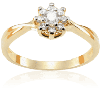 Amelie 0,22 ct Pierścionek zaręczynowy z żółtego złota z diamentem