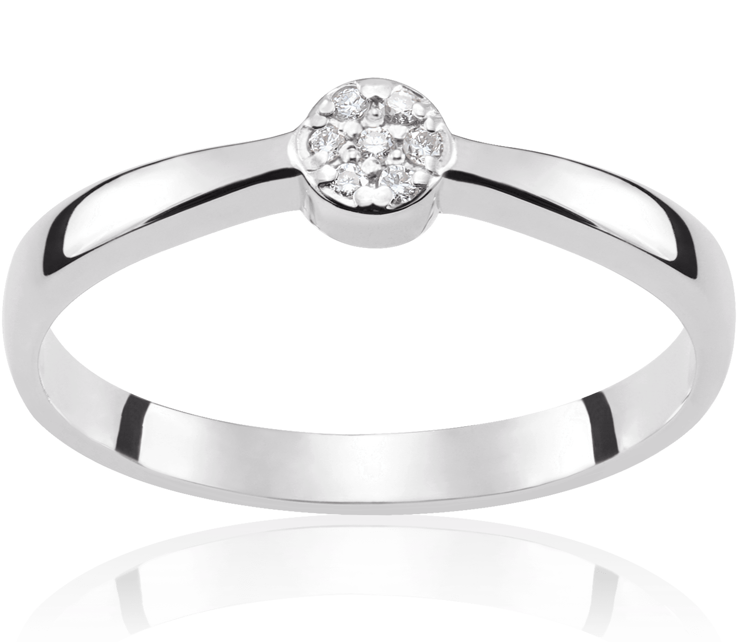 Pierścionek zaręczynowy z białego złota z diamentem Irina 0,04 ct