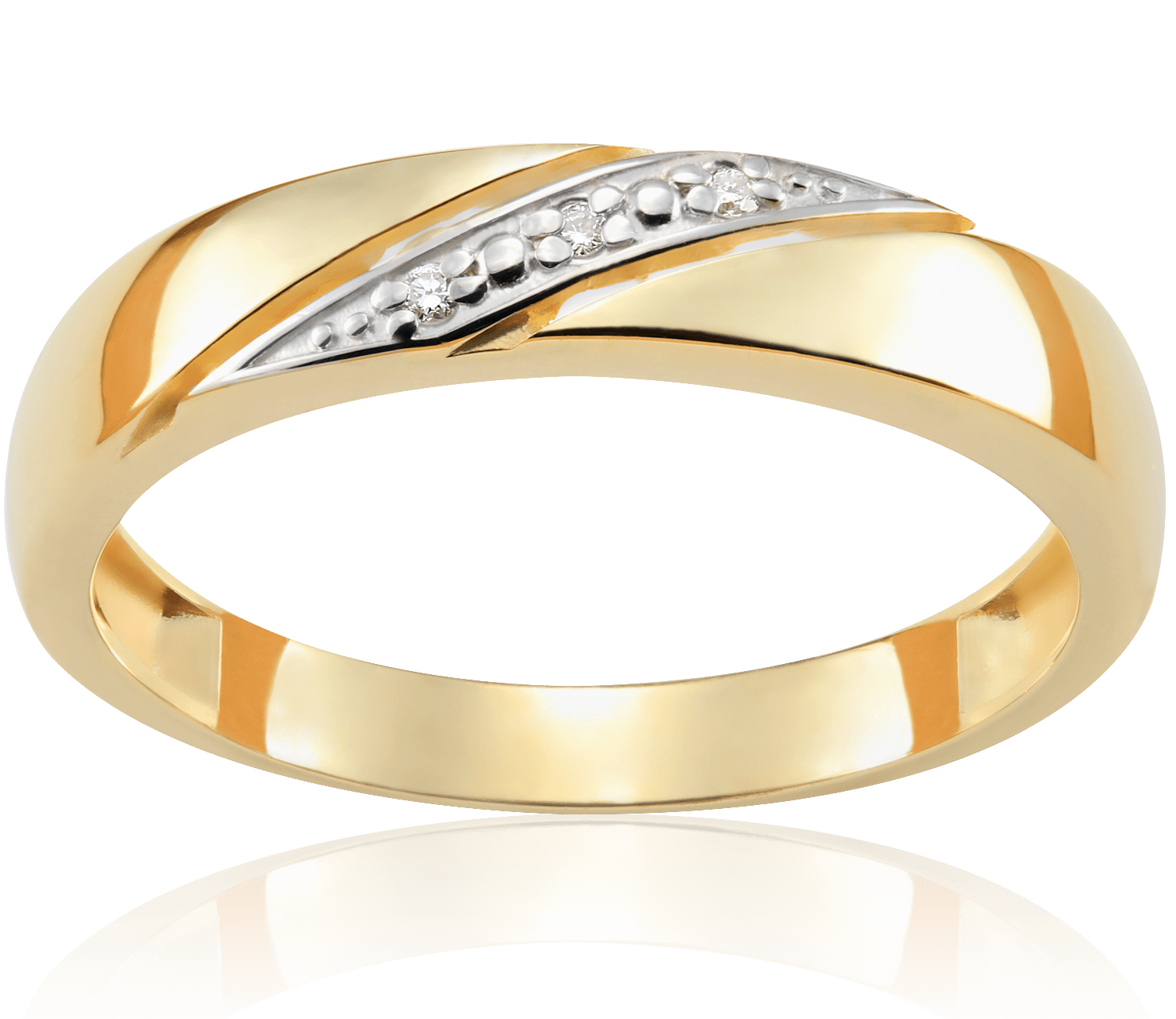 Pierścionek zaręczynowy z żółtego złota z diamentem Isabel 0,02 ct