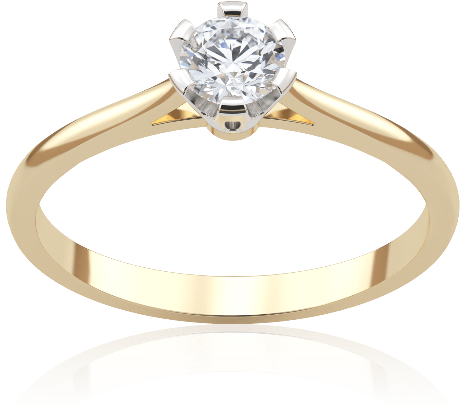 Pierścionek zaręczynowy z białego i żółtego złota z diamentem Harmony 0,22 ct