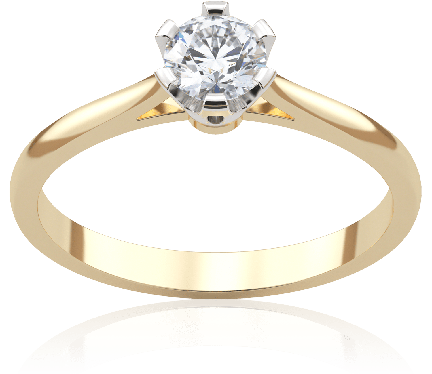 Pierścionek zaręczynowy z białego i żółtego złota z diamentem Harmony 0,30 ct