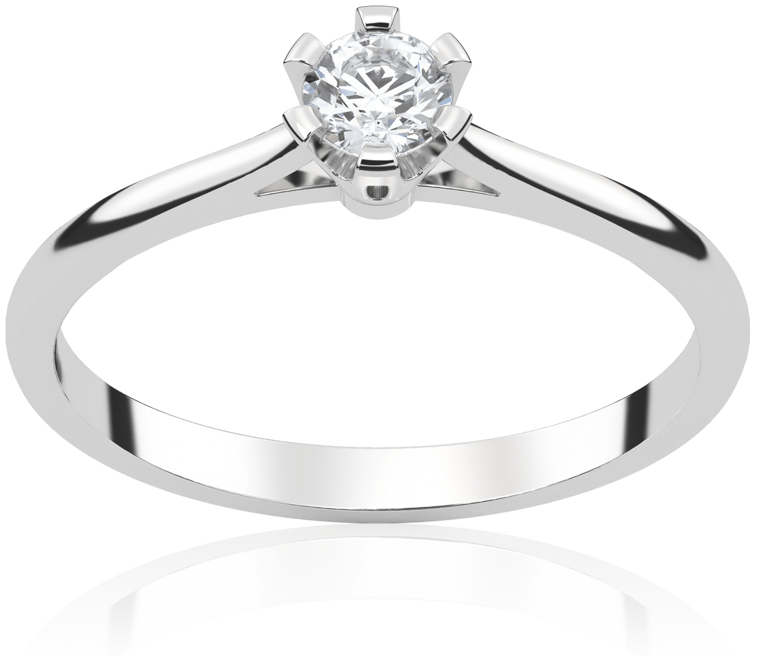 Pierścionek zaręczynowy z białego złota z diamentem Harmony 0,18 ct