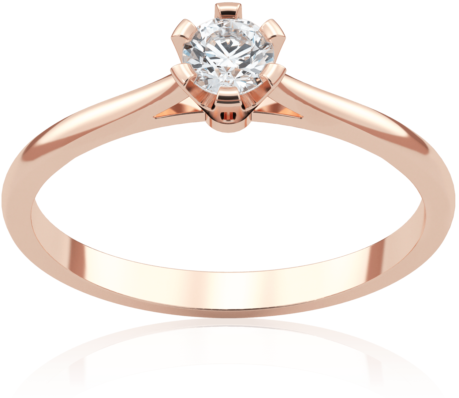 Pierścionek zaręczynowy z różowego złota z diamentem Harmony 0,18 ct