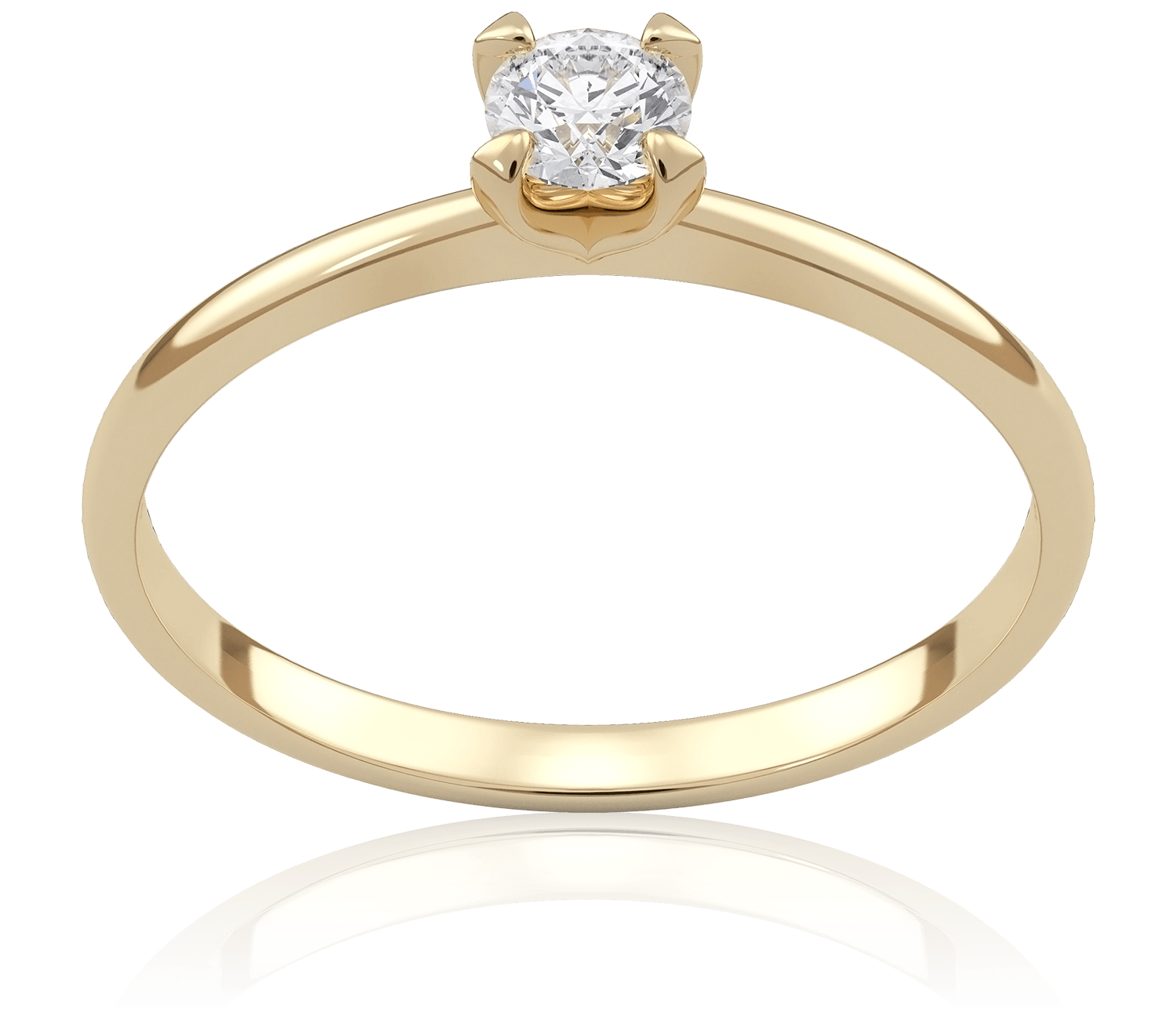 Pierścionek zaręczynowy z żółtego złota z diamentem Beloved 0,18 ct