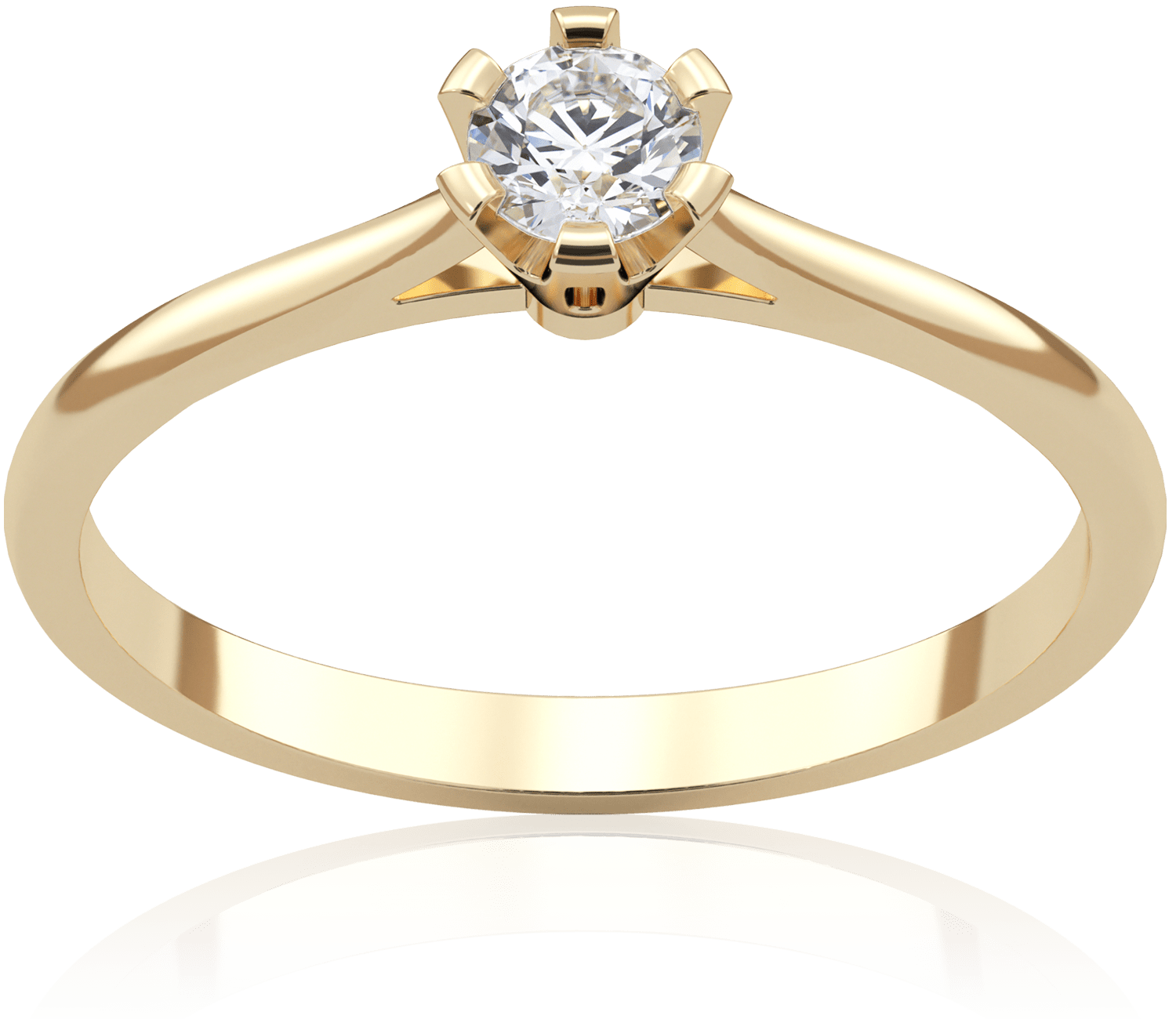 Pierścionek zaręczynowy z żółtego złota z diamentem Harmony 0,18 ct