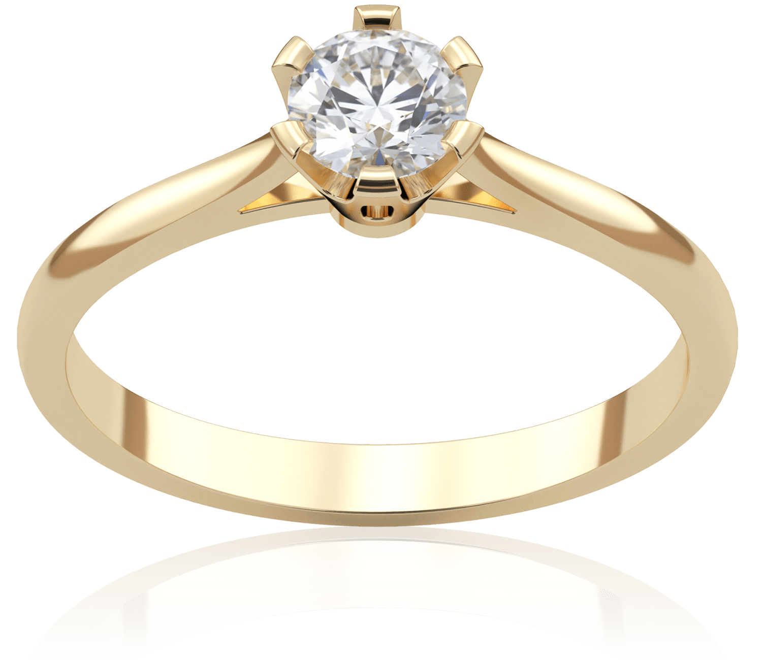 Pierścionek zaręczynowy z żółtego złota z diamentem Harmony 0,30 ct