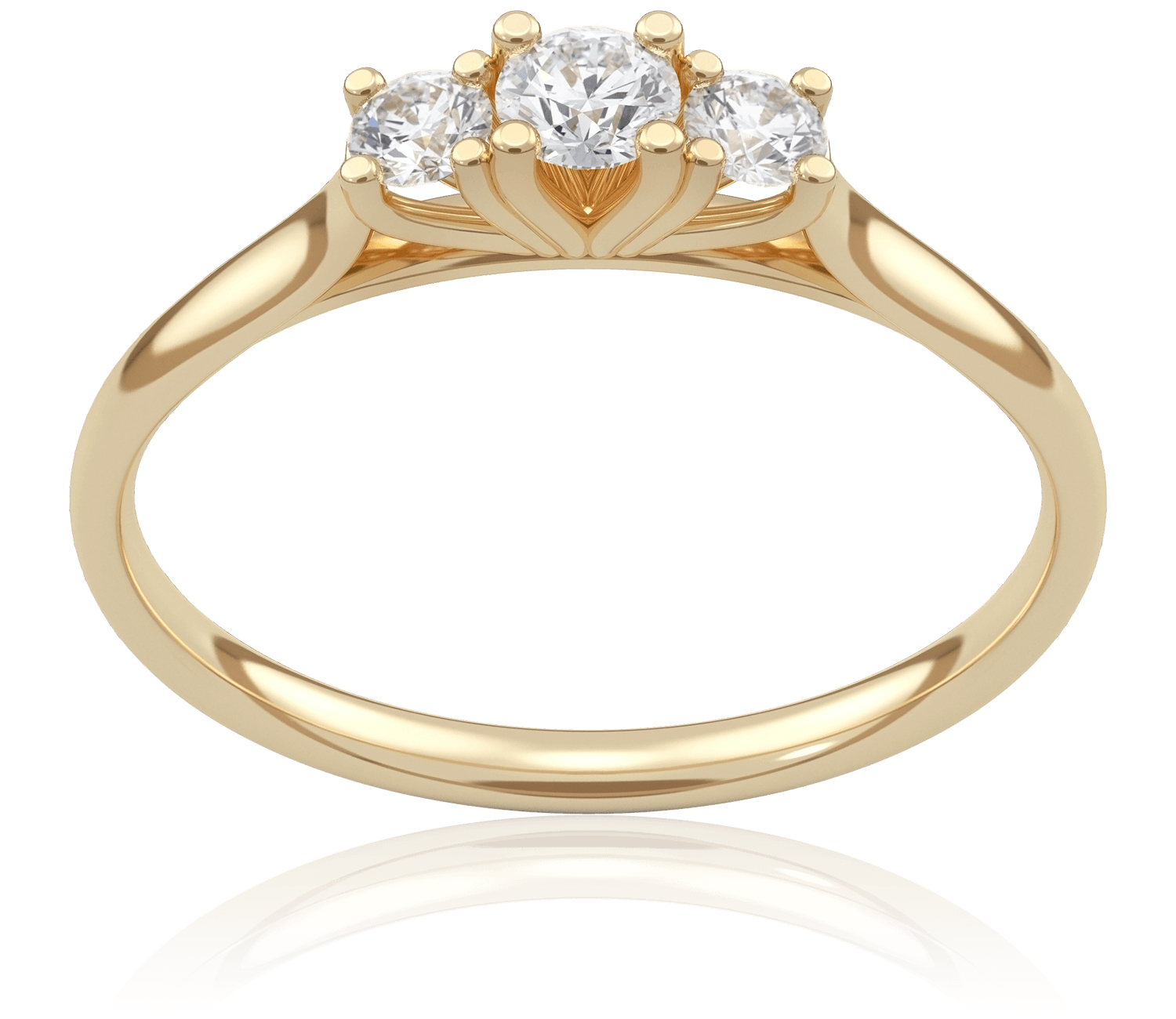 Pierścionek zaręczynowy z żółtego złota z diamentami Trilogy 0,27 ct